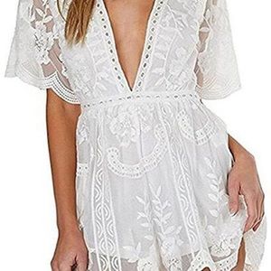 GORGEOUS White Lace Romper *see description*